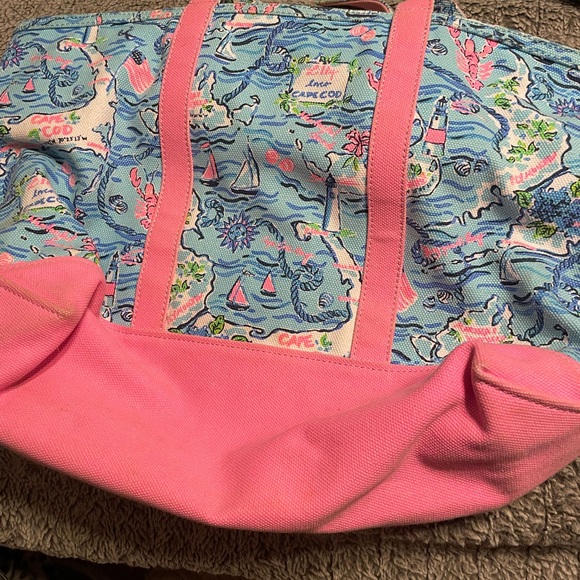 Vibrant Pink and Blue Women's Tote Bag Cape Cod - Picture 6 of 6